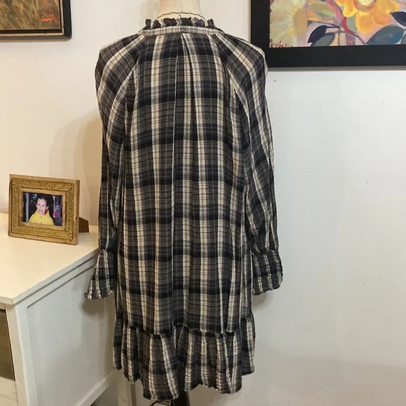 Free People Red Moon Black Plaid Dress - Picture 6 of 7